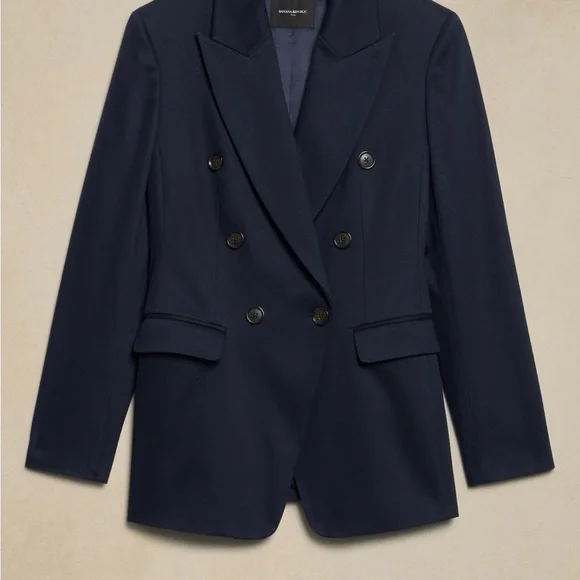 Banana Republic STRETCH-COTTON ICON BLAZER, color: Afternoon Latte, size: 4, NWT - Picture 2 of 8